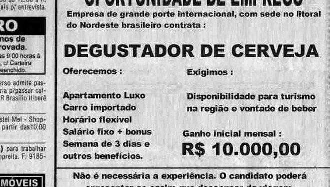 Anúncio de emprego